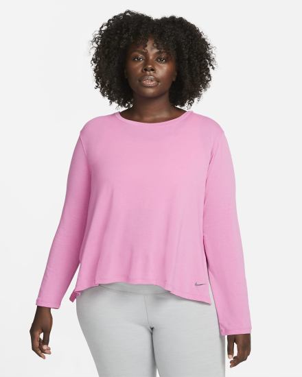 Nike Yoga Dri-FIT Long-Sleeve Top Ženske Košulje Fuksije Sive | HR-67308RLCT