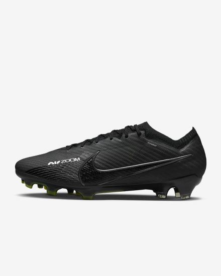 Nike Zoom Mercurial Vapor 15 Elite FG Firm Ground Muške Nogometne Kocke Crne Bijele Tamno Sive | HR-94160RNGE